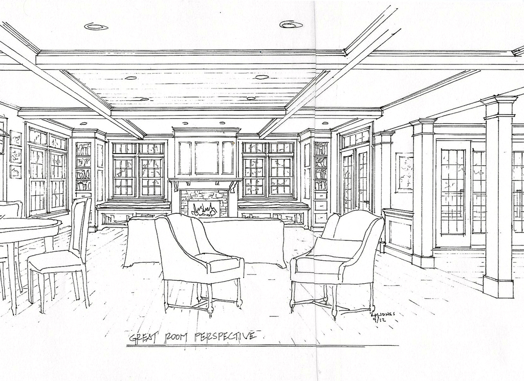 Great Room Concept Drawing— Laine M. Jones Design