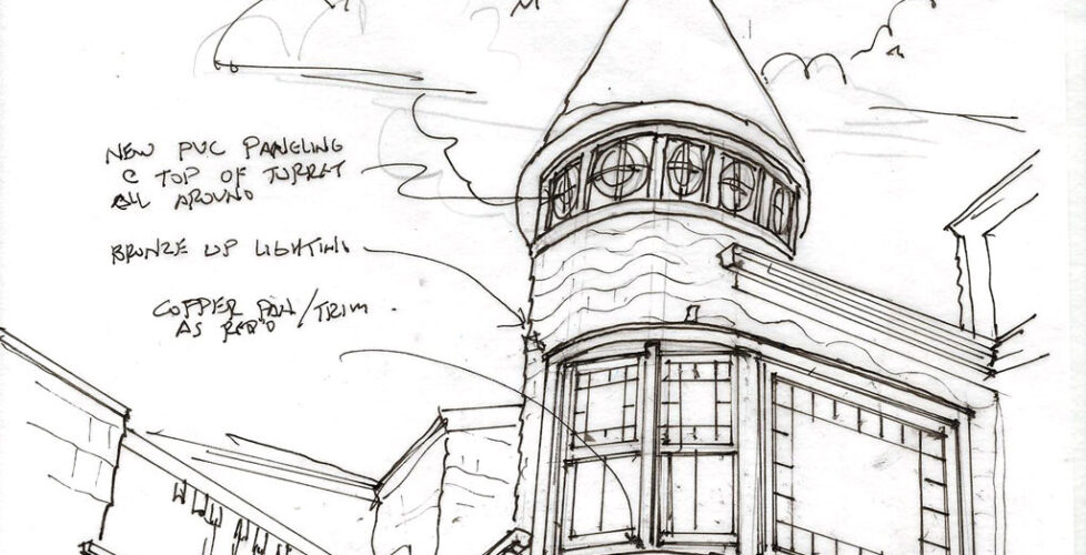 Architect Drawing Turret — Laine M. Jones Design