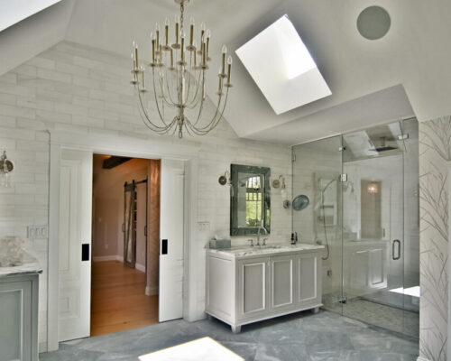 Bath and spa architectural design with skylights